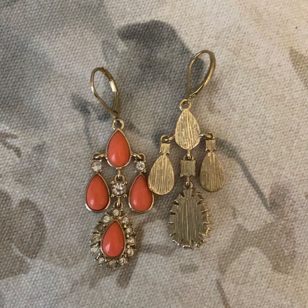 Gold/Coral earrings